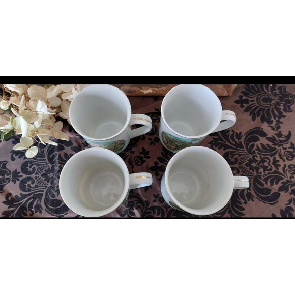 Vintage Set of 4 Currier and Ives Seasons Cups Mugs Winter Autumn Spring Summer - Picture 10 of 10